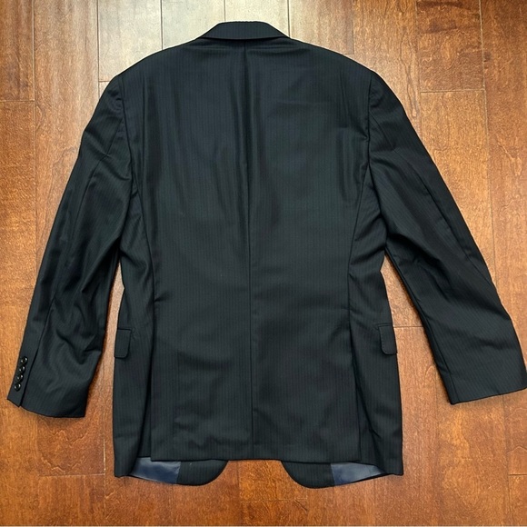 Hickey Freeman for Nordstrom Men's Black Pinstripe Blazer, 100% Wool, Size 42R - Picture 9 of 16